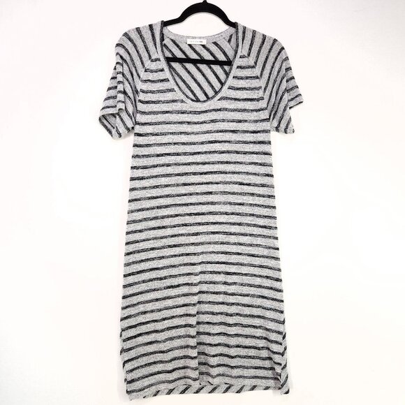 Rag & Bone T-Shirt Dress Size Small Gray Striped Pull Over Tunic Stretch - Picture 2 of 11